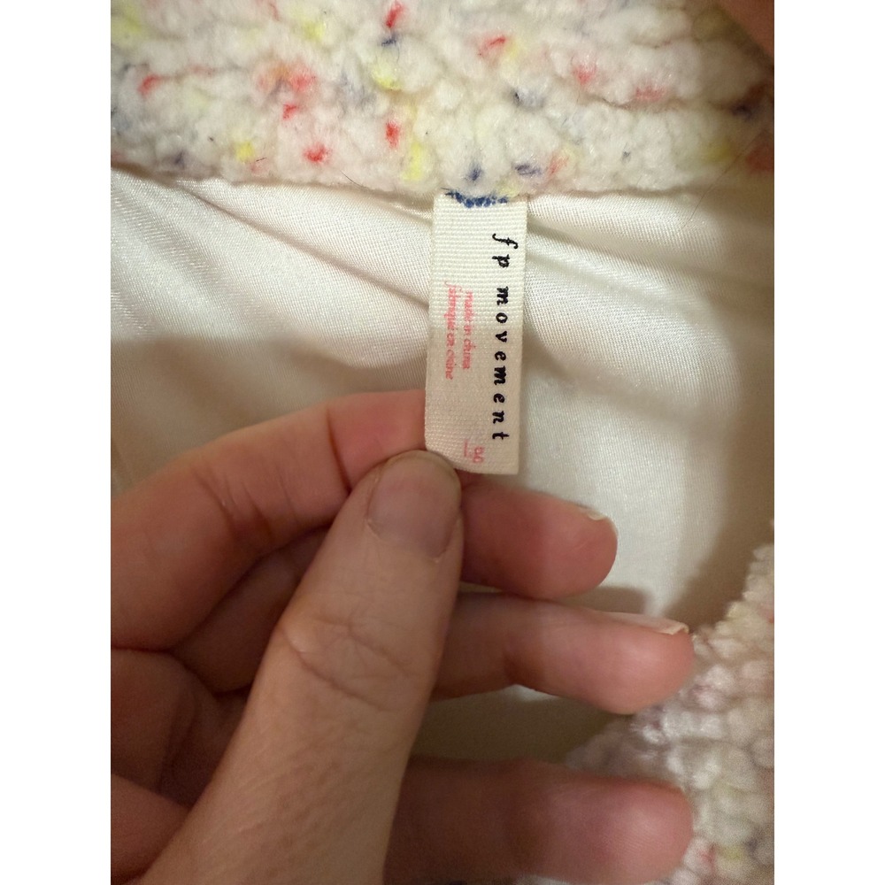 FP Movement by Free People Speckled Cream Sherpa Zip Jacket - Picture 6 of 9